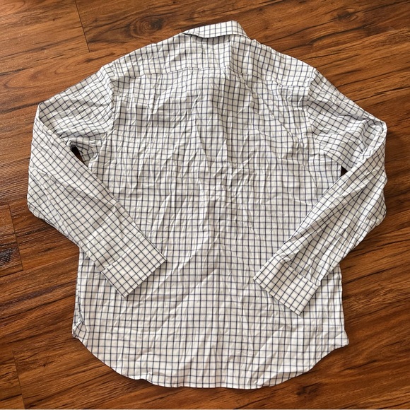Bonobos Slim Fit Mens size Large Button Up Long Sleeve Shirt White Navy Check - Picture 3 of 6
